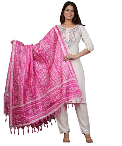 Women’s Cotton Kurta Set with Printed Dupatta