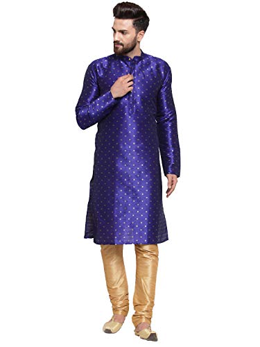 Image of Jompers Men Dupion Silk Kurta and Churidar Pajama Set