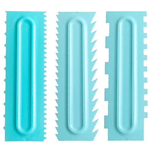 Chalkalon Lot de 3 Peignes à gâteau en Plastique pour décoration de gâteaux 21,8 x 7,3 cm Cover