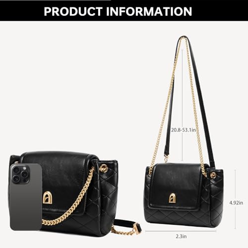 LAFESTIN Small Quilted Crossbody Bags For Women With Chain Strap, Trendy Shoulder Bag Soft Clutch Womens Crossbody Handbags3