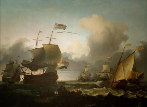 Tableaux peinture sur toile Backhuysen 60x90 pour une décoration noble