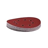 Discos de lijado rojos de forma redonda, 10 Uds., 125mm, 8 agujeros, 60# a 1000#, papeles de para muebles de Metal y madera, pulido de automóviles (1000#)