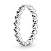 Pandora Band of Hearts Ring - Stackable Ring for Women - Gift for Her Sterling Silver - Size 7.5 - With Gift Box