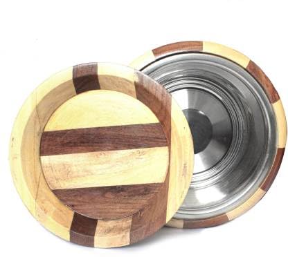 REFURNO CREATIONS, Wood Handicrafts Wooden Hot Pot Casserole Chapati Box with Lid Roti Storage Container|Puri/Paratha Box Casserole with Lid Roti Storage Container