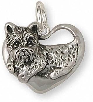 Cairn Terrier Jewelry Sterling Silver Cairn Terrier Charm Handmade Dog Jewelry CR9-C
