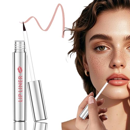Lip Liner Peel Off Lip Stain Tattoo, Nude Rose Peel Off Rouge à lèvres avec applicateur pointu, imperméable, anti-transfert, 24H Long Wear, Not-stick Cup Liquid Matte Lip Tint Lipliner Maquillage pour