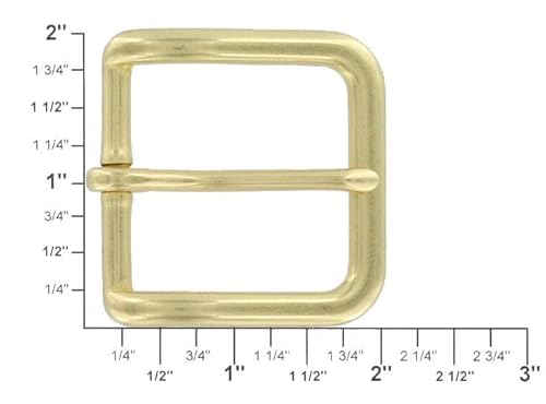 B1110 1 1/2" Natural Brass, Heel Bar Buckle, Solid Brass-Ll #TOP3