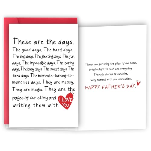HEJOYN Fathers Day Card Gifts from Wife, Happy Father's Day Card Gifts for Husband, Fathers Day Gift, Funny Father's Day Cards, Love Cards