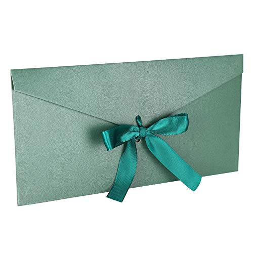 10pcs Gift Card Envelopes with Ribbon Coloured Rectangle Present Envelope Boxes Bow Textured Kraft Greeting Card Envelopes Retro Wedding Party Handmade Invitation for Birthday Wedding Festival Card