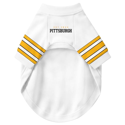 Image of Pittsburgh Dog Clothes Jersey Style Personalized Pet T Shirt with Custom Name Number for Small Medium Large Dogs