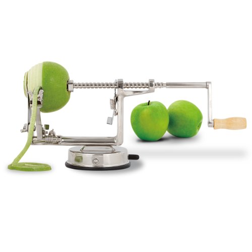 Apfelschäler Deluxe, aus gehärtetem Aluminium, Vakuum-Saugfuß