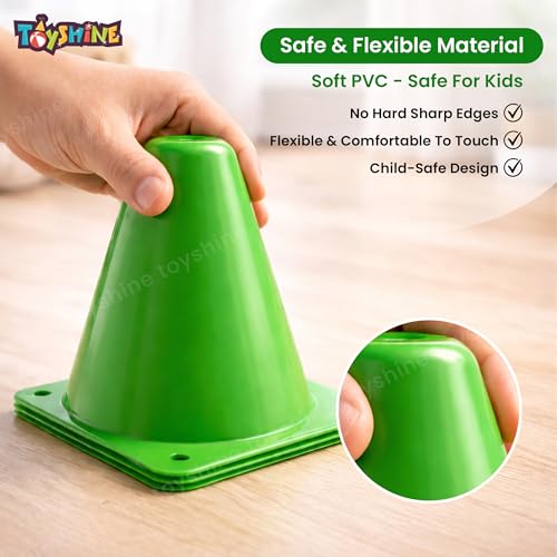 Image of Toyshine 9 Inches Plastic Multicolored Stacking Cones | Perfect for Sports Training | Set of 6, (SSTP)