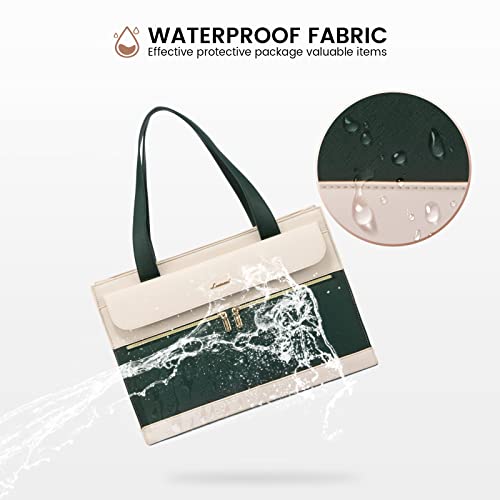 Image of LOVEVOOK Laptop Tote for Women - 15.6 Inch Professional Leather Computer Briefcase with Waterproof Handbag Shoulder Bag Large Capacity Business Teacher Office Crossbody Purse