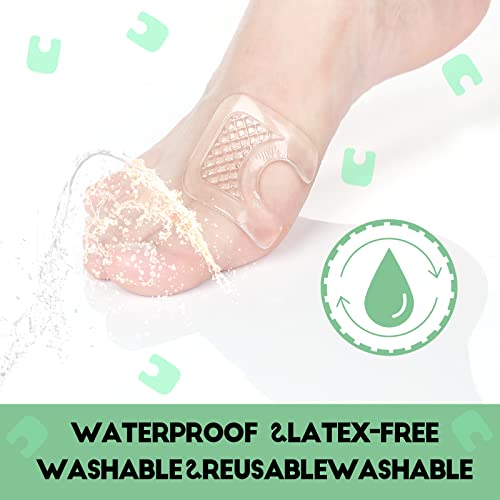 Image of Funtery 20 Pieces Callus Pads for Feet, U-Shaped Gel Self-Adhesive Waterproof Inserts, Suitable for Sneakers, High Heels, Boots, Sandals, and More (Pack of 2)