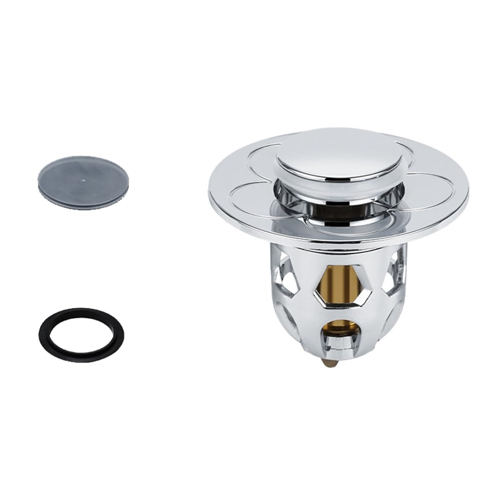 CTRLZS Universal Sink Drain Stopper with Hair Trap, Universal Washbasin Head Stopper Bathroom Sink Drain Strainer,A