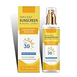 Hair & Scalp Sunscreen Spray SPF 30 | UV Protection Spray for Color-Treated Hair, Non-Greasy Scalp Shield with Coconut Oil | Broad Spectrum UVA/UVB Defense Against Fade & Dryness (1)