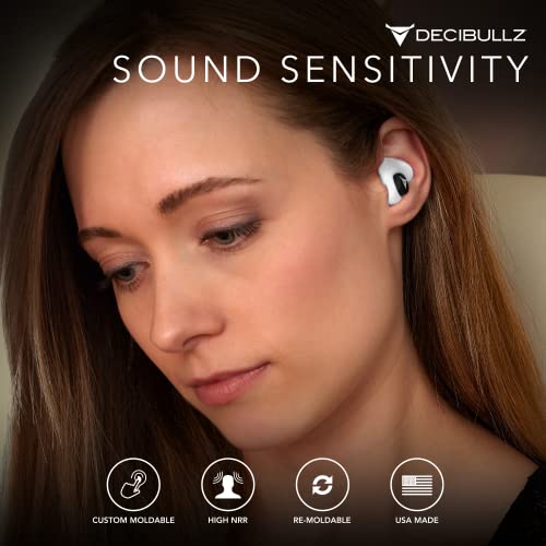 Decibullz 25-Decibel Noise-Reduction Earplugs For Hearing Protection, Custom-Molded Reusable Earplugs For Noise Sensitivity & Flights, White #TOP2