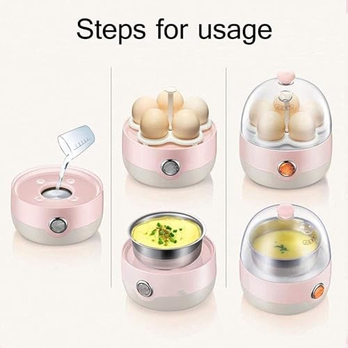 Egg Boiler Egg Boiler, Egg Cooker, Smart Mini Electric Egg Poacher With Auto Shut-Off, Measuring Cup Included, BPA Free, 5 Capacity, Pink