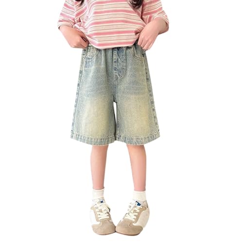 Short en jean pour filles de 4 à 14 ans, pantalon capri d'été #110