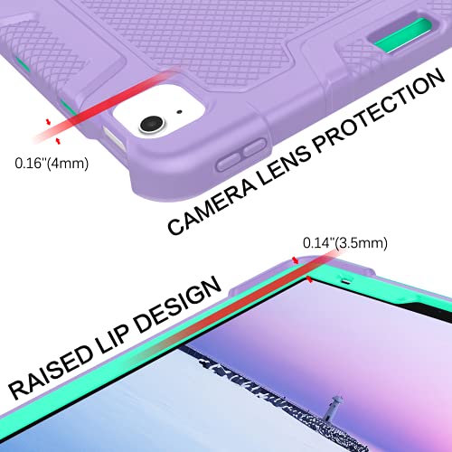 Bentoben Ipad Air 5Th Generation Case, Ipad Air 4Th Generation Case, Ipad Air 5 Case, Ipad Air 4 Case, 3-Layer Shockproof Kickstand With Pencil Holder Tablet Cover For Ipad Air 5/4 10.9", Purple/Green #TOP4
