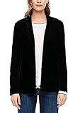 verdeckter Häkchenverschluss s.Oliver Damen Eleganter Blazer aus Samt Black 38