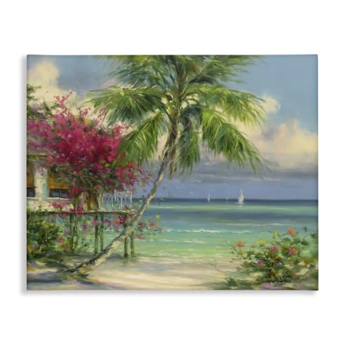 Tropical Beach Resort Landscape, 24 x 30 Inch Canvas Wall Art