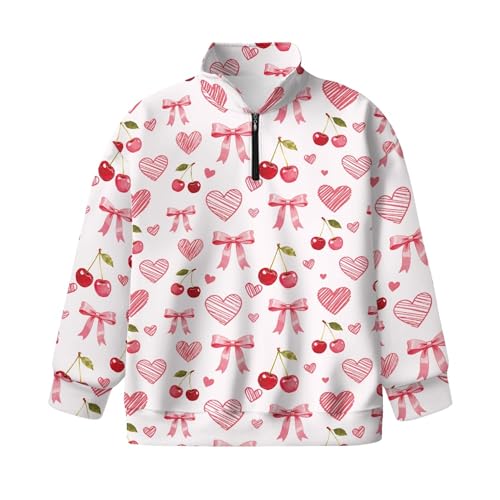 Image of AmzPrint Girls Graphic Quarter Zip Coat Long Sleeve Lightweight Oversized Athletic Running Hoodies For Kids Teen Girls
