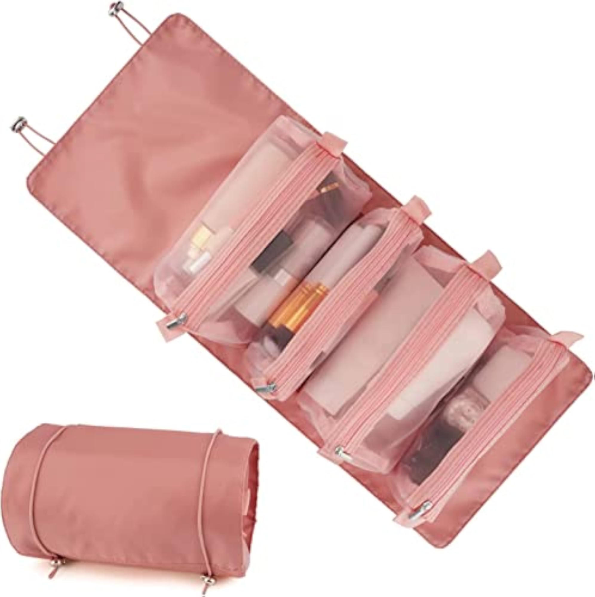 Nylon 4 in 1 Travel Toiletry Makeup Organizer Pouch Bag