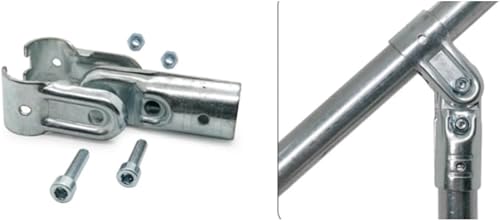 Miniatura 5 de 2 abrazaderas de tubo ajustables de 2 vías, aptas para tubos de acero de 1 pulgada (1.000 in) de diámetro exterior, abrazaderas de valla de