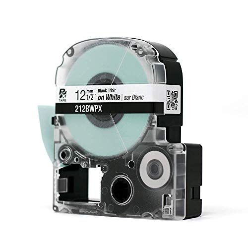 Labelworks 212BWPX Pet (Polyester) Tape Cartridge - Black On White Standard Industrial Label Maker Tape thumb #2