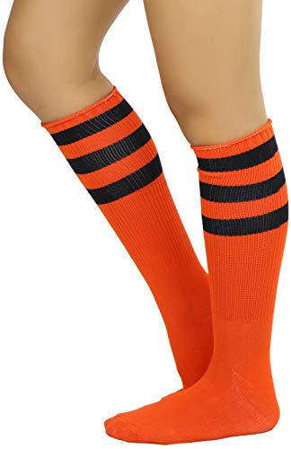 Image of ToBeInStyle Women's Premium Below Knee Athletic Socks w /Contrasting Wide Stripes