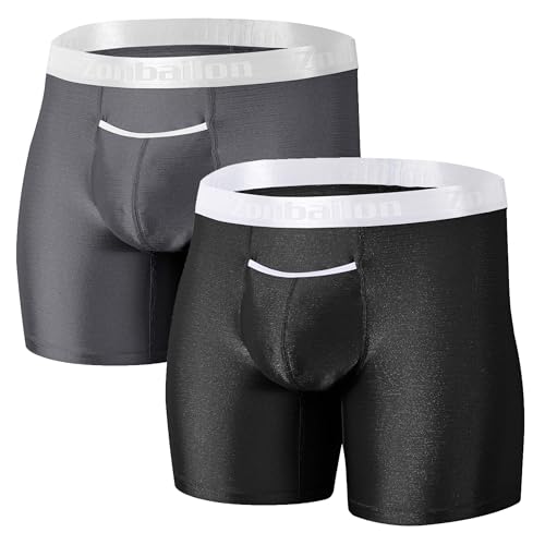 Mens Bulge Enhancing Pouch Underwear Horizontal Fly Tagless Seamless Boxer Briefs Athletic Underwear for Men