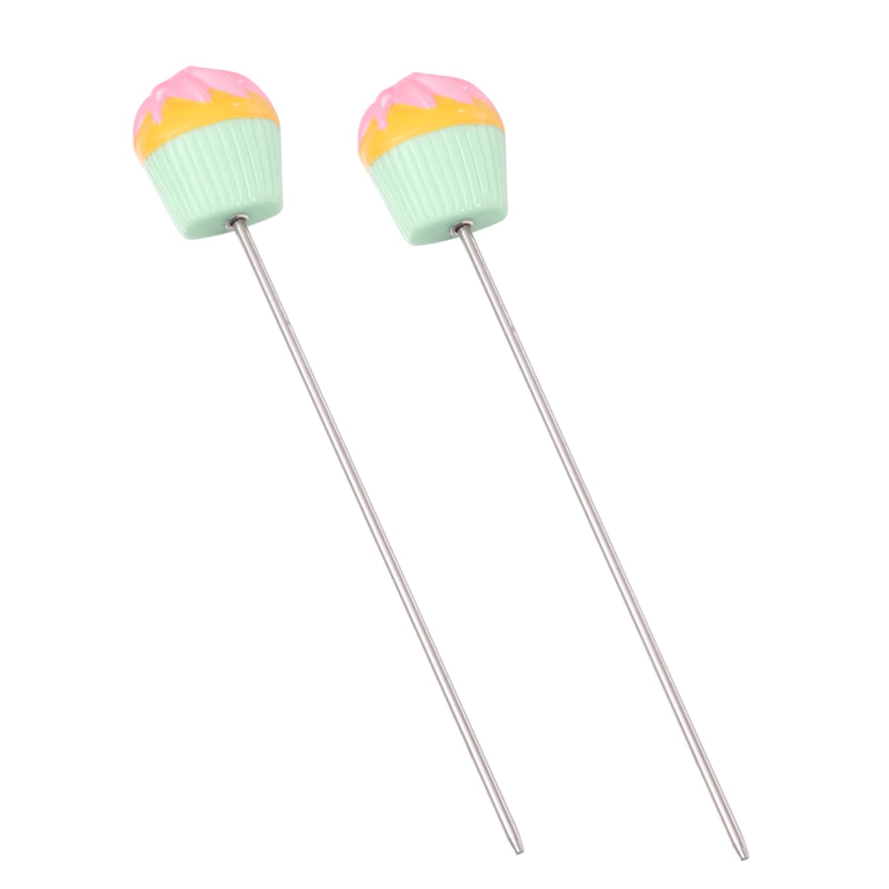 KICHOUSE 2Pcs Stainless Steel Cake Tester Needles Chic Baking Tool for Cake Muffin Bread Testing Easy to Cake Pattern Design