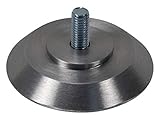 Gedotec Möbelfuß silber Schrankfuß rund Verstellfuß mit Gewindestift M8 | Sockelfuß Aluminium matt | Sofa-Fuß mit Höhe: 19 mm | Kunststoff Bodengleiter-Ø 65 mm | 1 Stück - Möbel-Gleiter für Kommoden