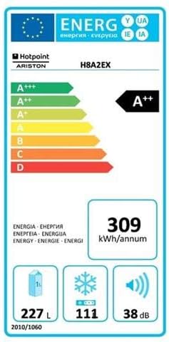 Hotpoint H8 A2E X Libera installazione 338L A++ Grigio, Metallico  frigorifero con congelatore : Amazon.it: Grandi elettrodomestici