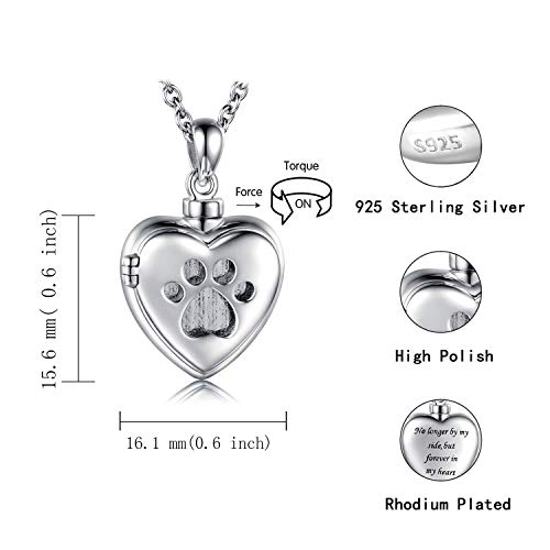 Manbu 925 Sterling Silver Cremation Jewelry For Pet Ash - Memorial Ash Pendant Urn Necklace For Dog Cat Women Remembrance Keepsake Gift For Loss Of Loved Furry Friend (Pet Urn Locket Necklace) #TOP5