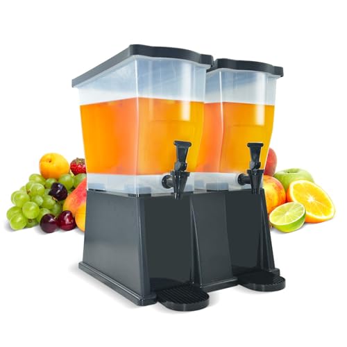 Image of Hakka 6 Gallon Drink Dispenser, Commercial Juice Dispenser for Parties 22L Double Tank Beverage Dispenser with Spigot for Catering, Buffets, Restaurants