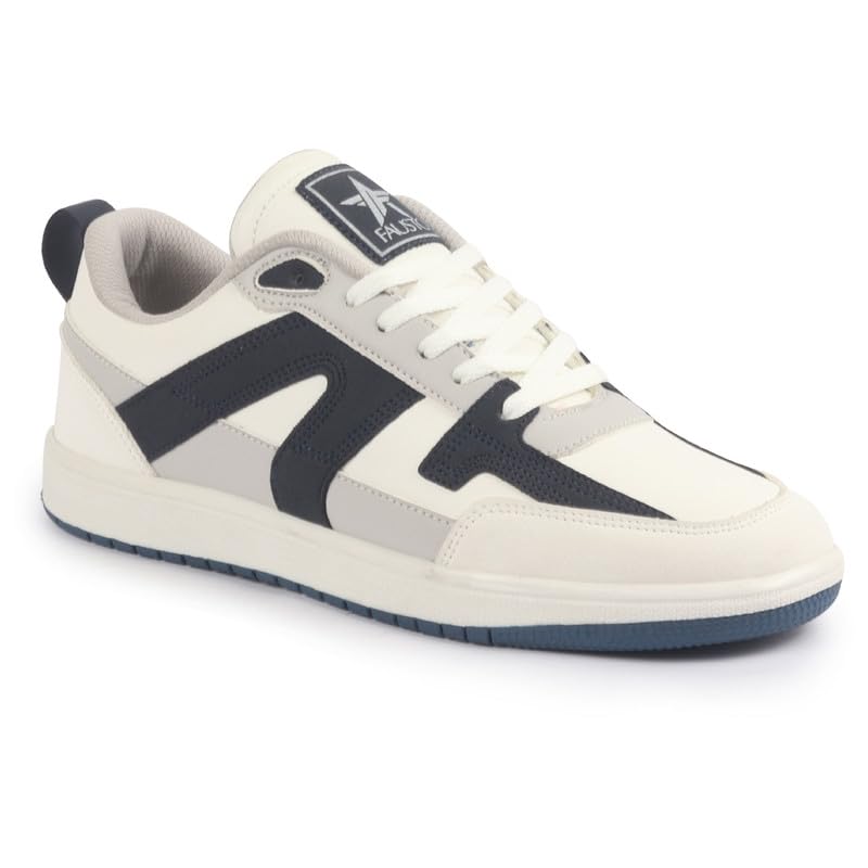Image of FAUSTO Men Colorblocked Lace Up Sneakers | Classic Casual Shoe | Soft Cushioned Insole | Low Top Sneaker Shoes