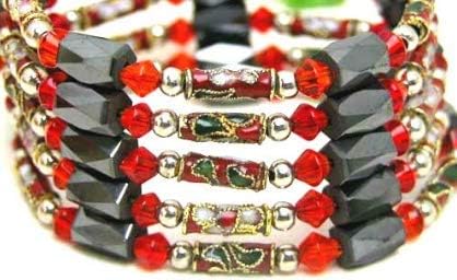 Bracelet, Unisex Hematine (manmade) Gemstone Plus Size Wrap Necklace,Bracelet or Anklet - 36" +GIFT BAG