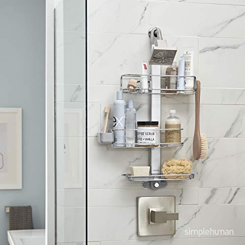 simplehuman Adjustable and Extendable Shower Caddy Large, Stainless Steel and Anodized Aluminum - Image 3