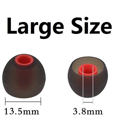 BLLQ 12PCS Replacement Ear Tips Earbuds Eartips Eargels Earpads Silicone Buds Compatible with Senso, Sony & Other Inner Hole 3.8mm in-Ear Headphones [L] - Thumbnail 2