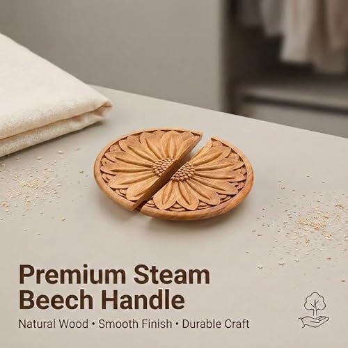 Image of Wooden Handle for Wardrobe Door /Handle for Cabinet /Pull Handle for Wardrobe /Teak Wood Door Handle (8 x 4 Inch) Natural Wood Finish-| 3 Years Warranty |