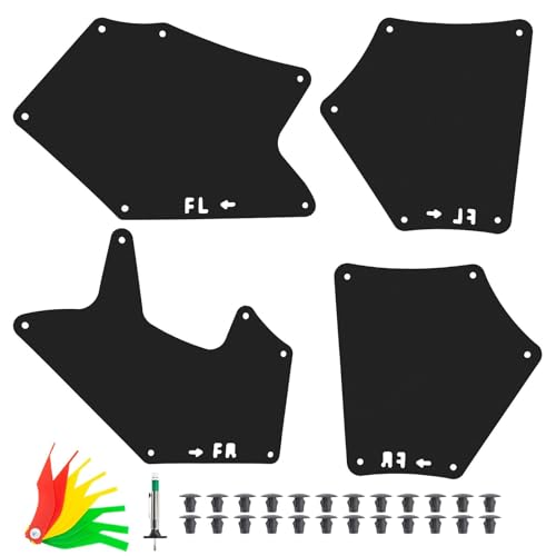 車マッドガード に適合する タンドラに適合する セコイア 2007-2020 マッドフラップ スプラッシュガード ライナー シールド エプロンシール タイヤトレッドデプスゲージ ブレーキライニング 車 フェンダー(6pc With Clips)