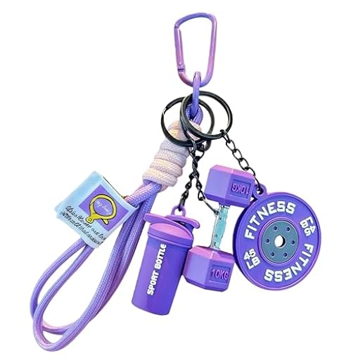 BelleFlair Lila Fitness Llavero con Mancuerna, Peso, Accesorio de Gimnasio para Mujeres y Hombres, Colgante de Motivación como Regalo, Accesorio para Bolsa de CrossFit y Llaves del Auto | Ya disponible en tu tienda friki favorita! En mundofriki.es! BelleFlair Lila Fitness Llavero con Mancuerna, Peso, Accesorio de Gimnasio para Mujeres y Hombres, Colgante de Motivación como Regalo, Accesorio para Bolsa de CrossFit y Llaves del Auto | Ya disponible en tu tienda friki favorita! En mundofriki.es!