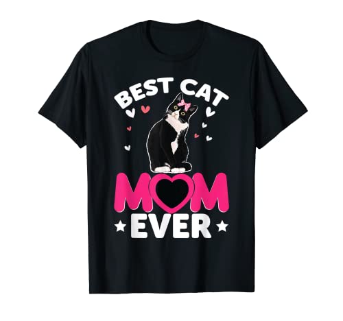 Best Cat Mom Ever Tuxedo - Camiseta retro divertida Camiseta