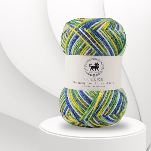 Image of Nestnhaven Acrowools Fleure Hand Knitting and Crochet Yarn. Pack of 1 Ball - 100gms. Shade no - NNHF (Multicolor18) | (500 Gm)