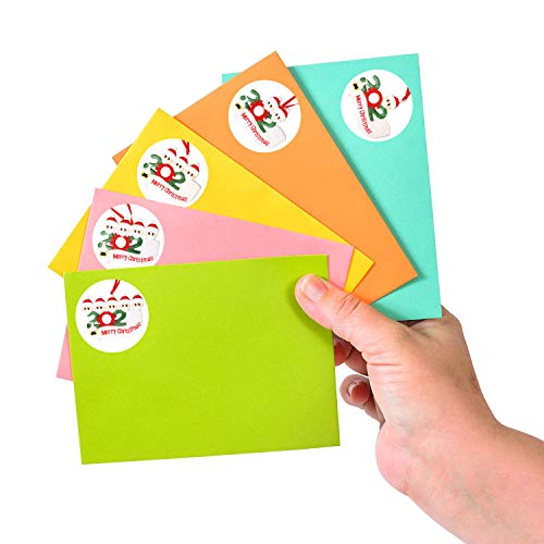 GBSELL Merry Christmas Stickers, 2020 Christmas Quarantine Survivor Round Label Stickers Envelope Stickers Seals for Cards Present Envelopes Boxes Bag Sealing Decorations (B)