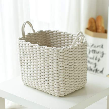 BQEE Laundry basket toy storage basket, 3 kinds of storage baskets with handles are ideal for blankets, clothes, towels (beige, 11X9.8X14.5 inch)