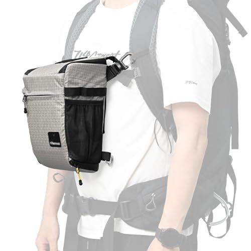 HIKEMAN Shoulder Bag Case for Camera - Outdoor Waterproof Shockproof Camera Bag,Detachable Strap for Daily Use,Travel,Cycling Climbing(Grey)