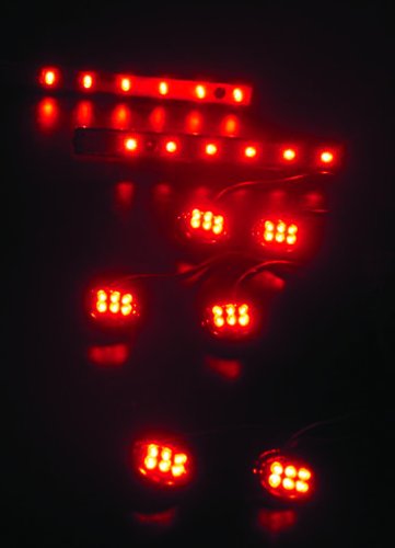 Street Fx 1042433 Electropods Red/Chrome Motorcycle Oval Pod Lighting Kit #TOP1